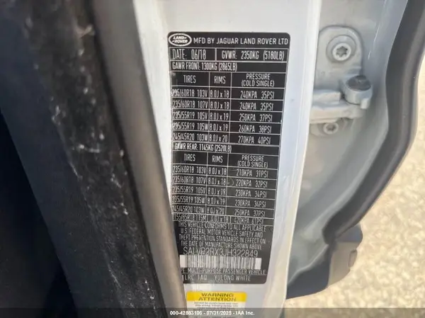 SALVP2RX3JH322849 2018 LAND ROVER RANGE ROVER EVOQUE - Image 8