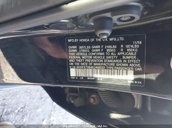 SHHFK7H64KU406033 2019 HONDA CIVIC - Image 8