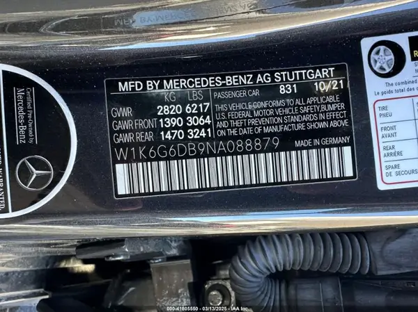 W1K6G6DB9NA088879 2022 MERCEDES-BENZ S-KLASSE - Image 8