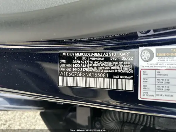 W1K6G7GB2NA155081 2022 MERCEDES-BENZ S-KLASSE - Image 8
