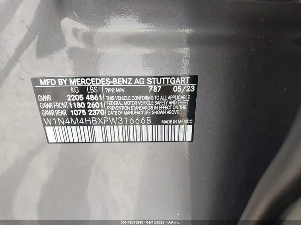 W1N4M4HBXPW316668 2023 MERCEDES-BENZ GLB - Image 8