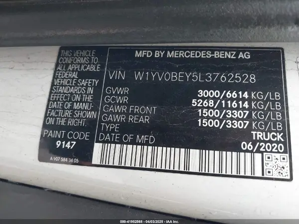 W1YV0BEY5L3762528 2020 MERCEDES-BENZ METRIS - Image 8
