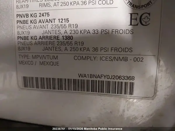 WA1BNAFY0J2063368 2018 AUDI Q5 - Image 8