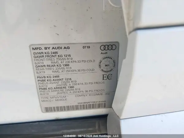 WA1BNAFY0K2141648 2019 AUDI Q5 - Image 8