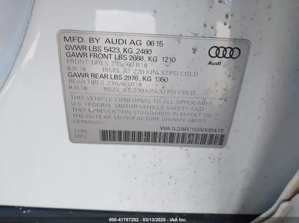 WA1L2AFP1GA008415 2016 AUDI Q5 - Image 8