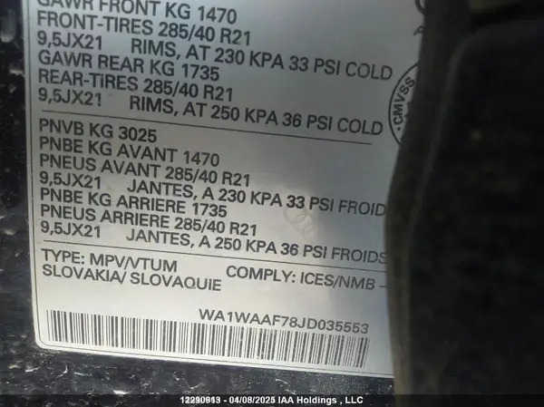 WA1WAAF78JD035553 2018 AUDI Q7 - Image 2
