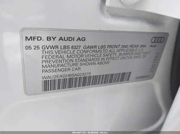 WAU2EAGH8SA023273 2025 AUDI S6 - Image 8