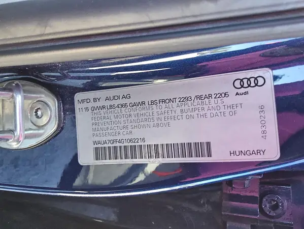 WAUA7GFF4G1062216 2016 AUDI A3 - Image 7