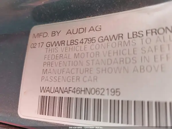 WAUANAF46HN062195 2017 AUDI A4 - Image 8