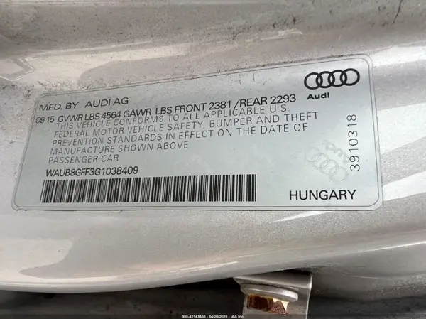 WAUB8GFF3G103840 2016 AUDI A3 - Image 8