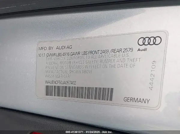 WAUENCF50JA057402 2018 AUDI A5 - Image 8