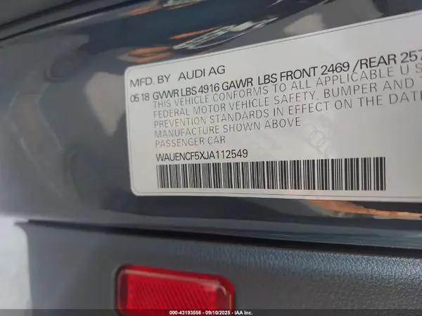 WAUENCF5XJA112549 2018 AUDI A5 - Image 8