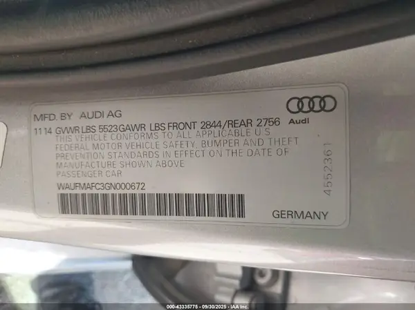 WAUFMAFC3GN000672 2016 AUDI A6 - Image 8