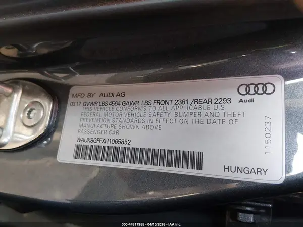 WAUK8GFFXH1065852 2017 AUDI A3 - Image 8