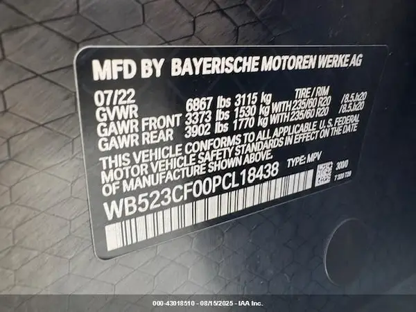 WB523CF00PCL18438 2023 BMW IX - Image 8