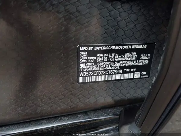 WB523CF07SCT67998 2025 BMW IX - Image 8