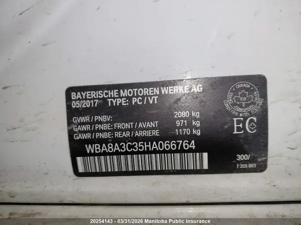 WBA8A3C35HA066764 2017 BMW 3ER - Image 8