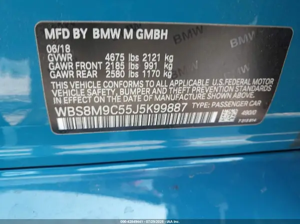 WBS8M9C55J5K99887 2018 BMW M3 - Image 8