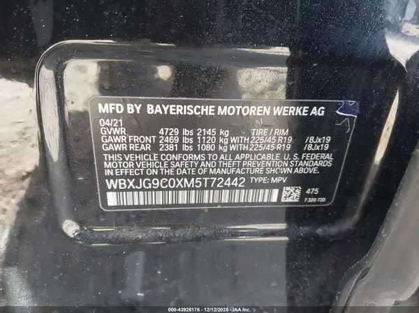 WBXJG9C0XM5T72442 2021 BMW X1 - Image 8