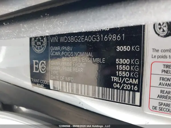 WD3BG2EA0G3169861 2016 MERCEDES-BENZ METRIS - Image 8