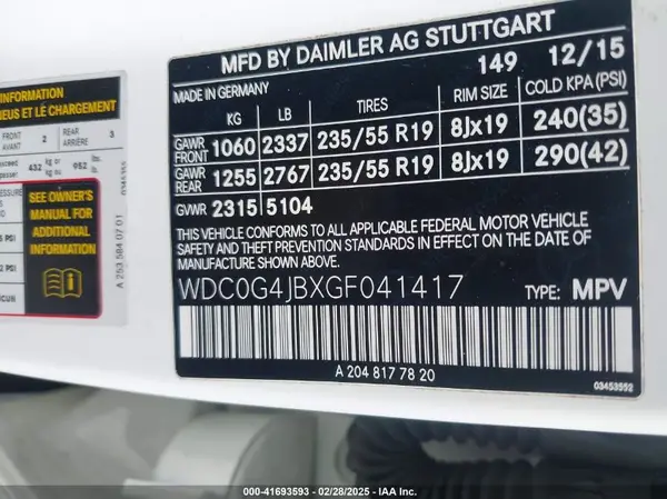 WDC0G4JBXGF041417 2016 MERCEDES-BENZ GLC - Image 8