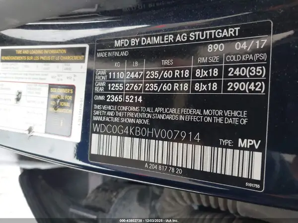 WDC0G4KB0HV007914 2017 MERCEDES-BENZ GLC - Image 8