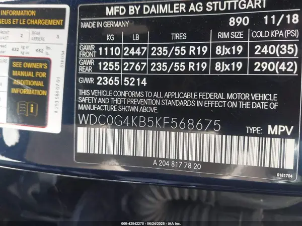 WDC0G4KB5KF568675 2019 MERCEDES-BENZ GLC - Image 8