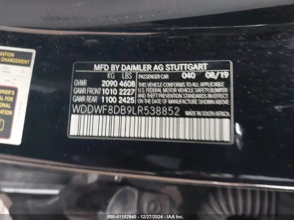 WDDWF8DB9LR538852 2020 MERCEDES-BENZ C-KLASSE - Image 8