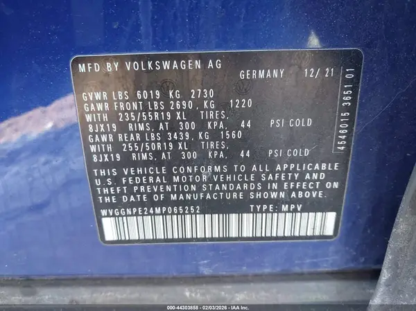 WVGGNPE24MP065252 2021 VOLKSWAGEN ID.4 - Image 8