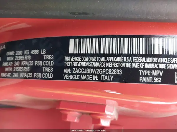 ZACCJBBW2GPC82833 2016 JEEP RENEGADE - Image 8