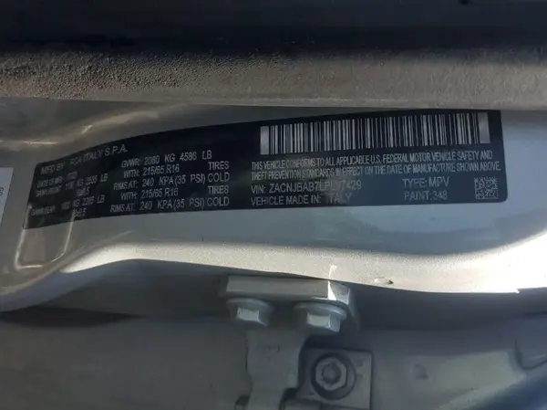 ZACNJBAB7LPL87429 2020 JEEP RENEGADE - Image 2